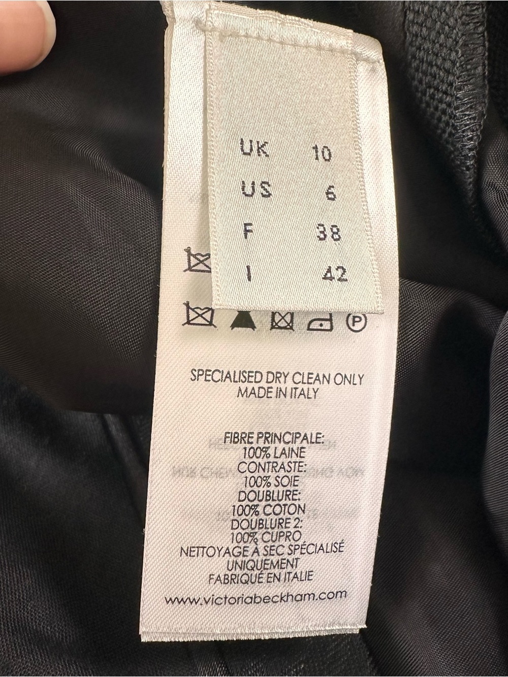 Victoria Beckham Satin Trimmed Wool Silk Tuxedo Trouser Pants Black Women 6 NWT - Picture 7 of 14